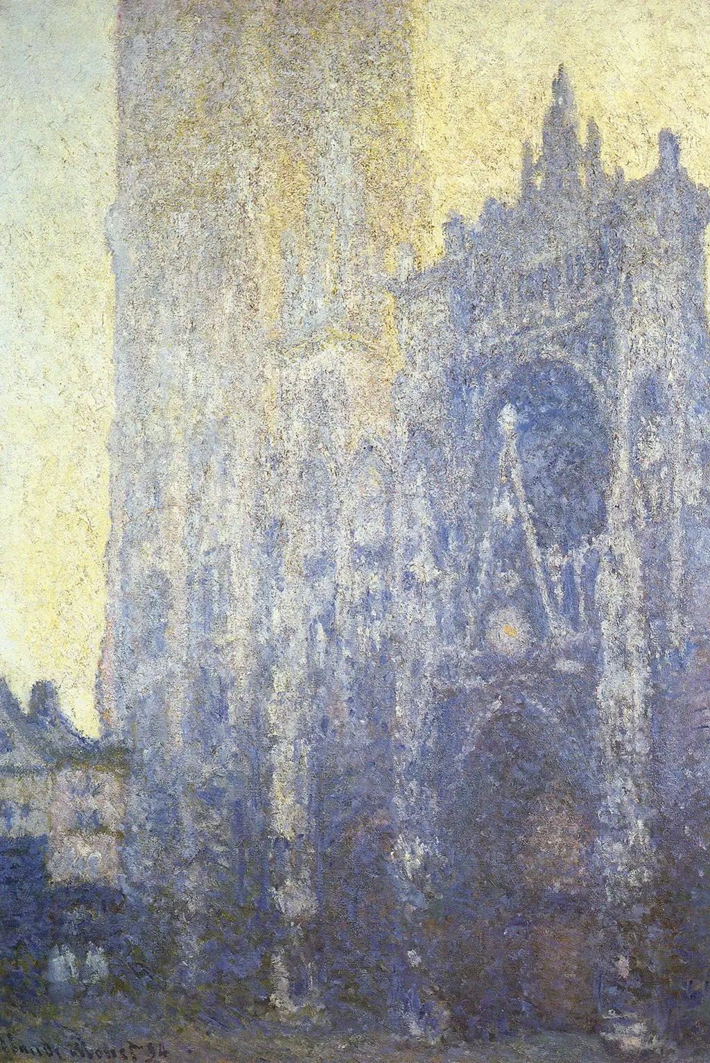 Rouen Cathedral Facade and Tour d'Albane, Dull Day 1892-1894 in Detail Claude Monet